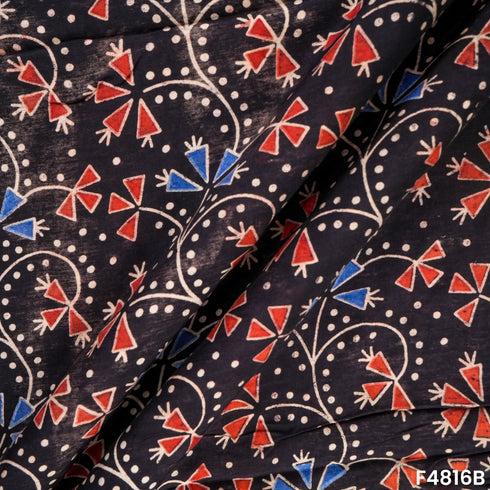 Ajrak Print Modal Cotton Fabric- F4816